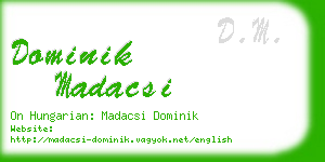 dominik madacsi business card